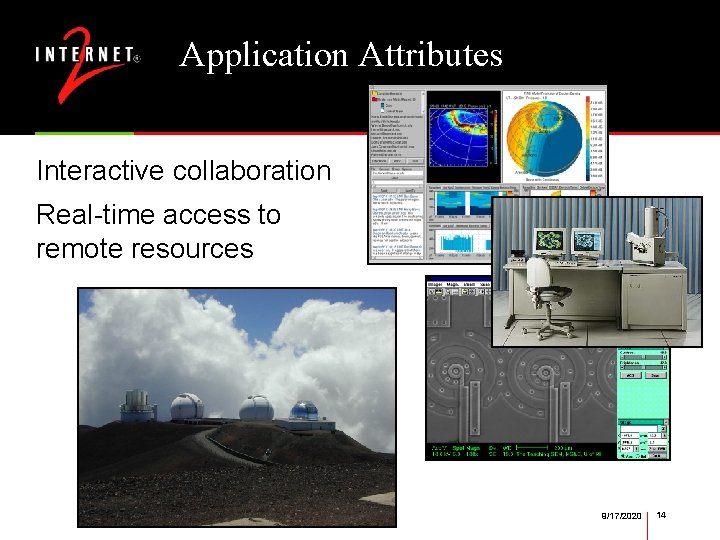 Application Attributes Interactive collaboration Real-time access to remote resources 9/17/2020 14 