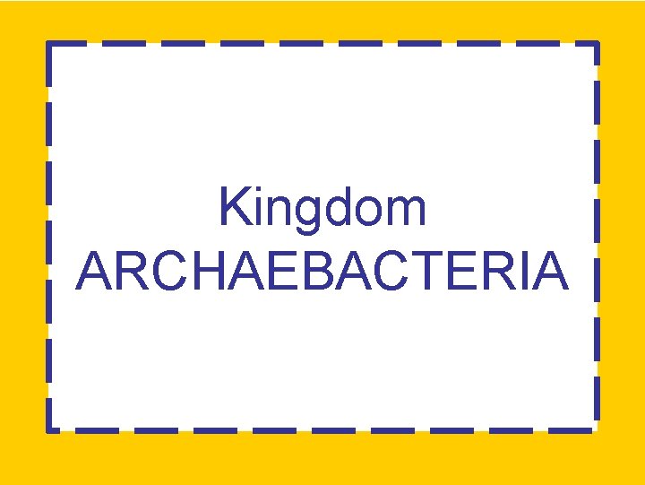 Kingdom ARCHAEBACTERIA 