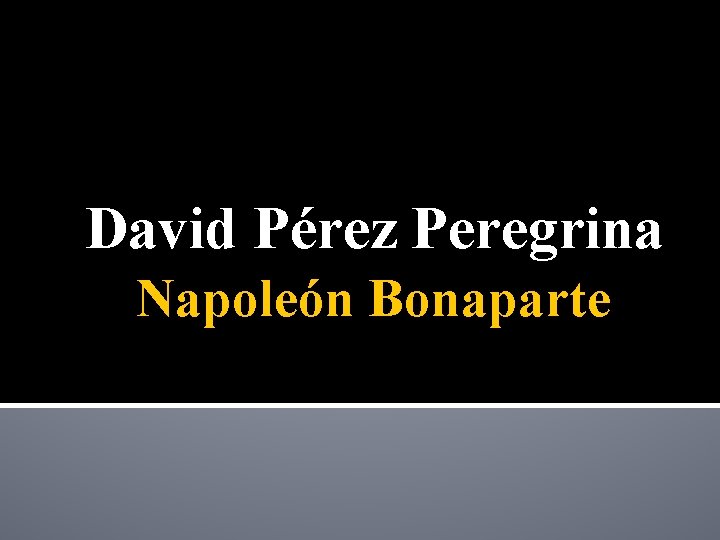 David Pérez Peregrina Napoleón Bonaparte 