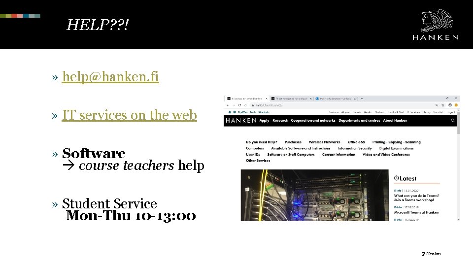 HELP? ? ! » help@hanken. fi » IT services on the web » Software