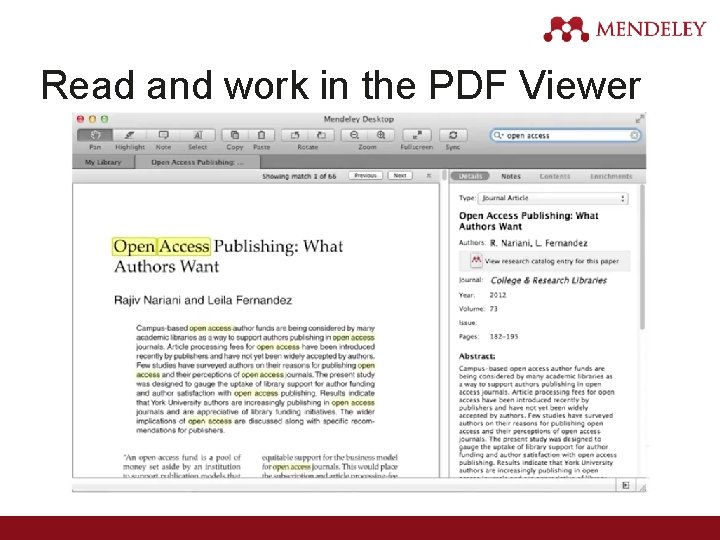 Read and work in the PDF Viewer 