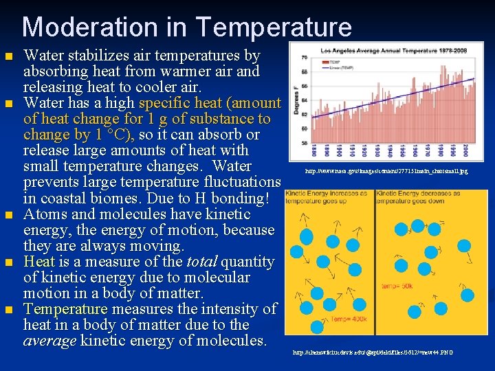 Moderation in Temperature n n n Water stabilizes air temperatures by absorbing heat from