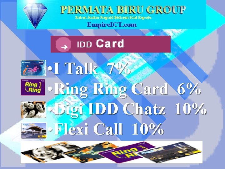  • I Talk 7% • Ring Card 6% • Digi IDD Chatz 10%