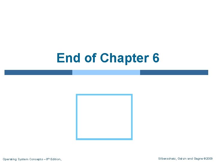 End of Chapter 6 Operating System Concepts – 8 th Edition, Silberschatz, Galvin and