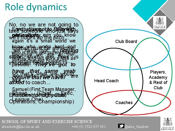 Role dynamics No, no we are not going to Erm they’ve got to fit