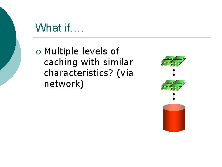 What if…. ¡ Multiple levels of caching with similar characteristics? (via network) 