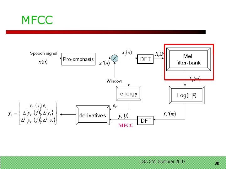 MFCC LSA 352 Summer 2007 20 