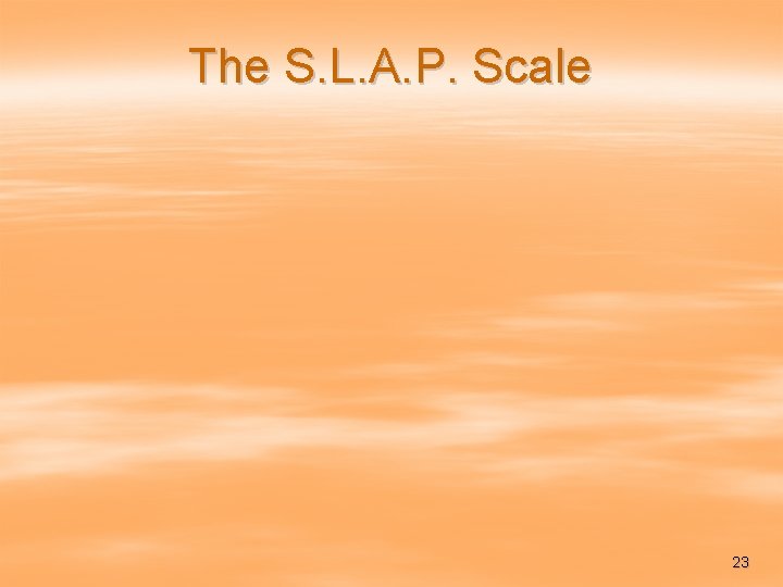 The S. L. A. P. Scale 23 