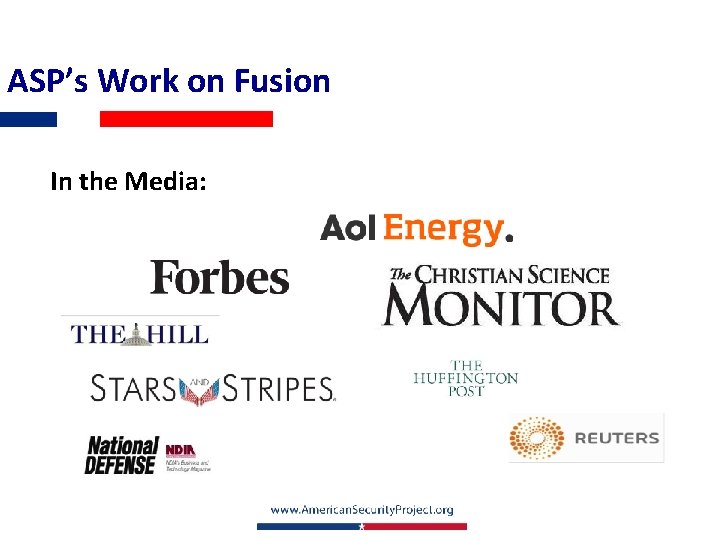 ASP’s Work on Fusion In the Media: 