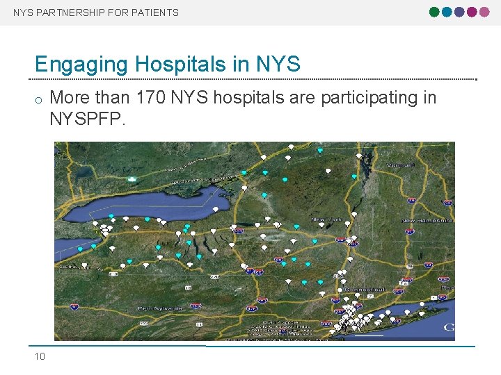 NYS PARTNERSHIP FOR PATIENTS Engaging Hospitals in NYS o 10 More than 170 NYS NYS PARTNERSHIP FOR PATIENTS Engaging Hospitals in NYS o 10 More than 170 NYS