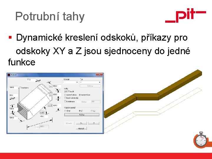 Potrubní tahy § Dynamické kreslení odskoků, příkazy pro odskoky XY a Z jsou sjednoceny