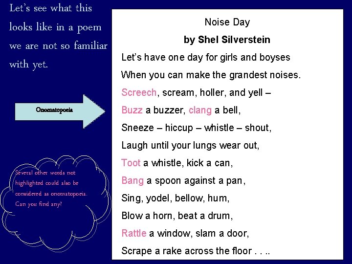 Let’s see what this looks like in a poem we are not so familiar