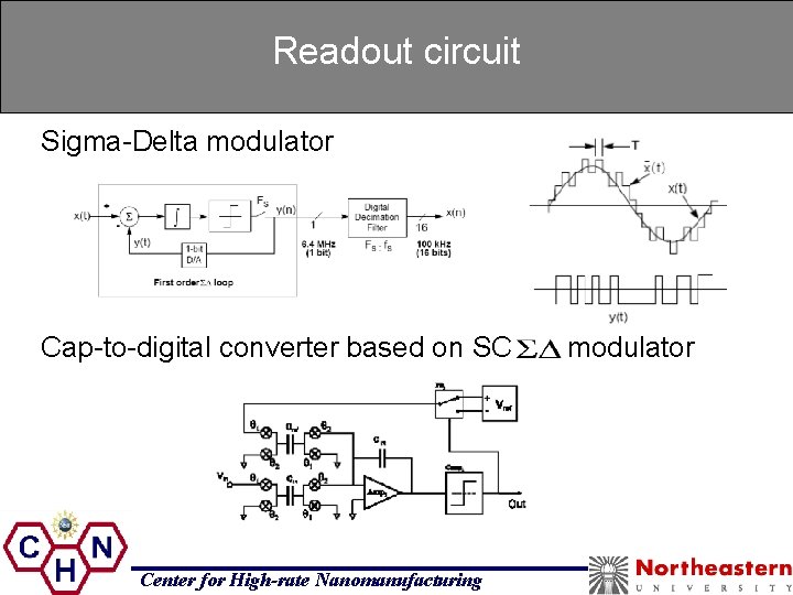 Readout circuit Sigma-Delta modulator Cap-to-digital converter based on SC Center for High-rate Nanomanufacturing modulator