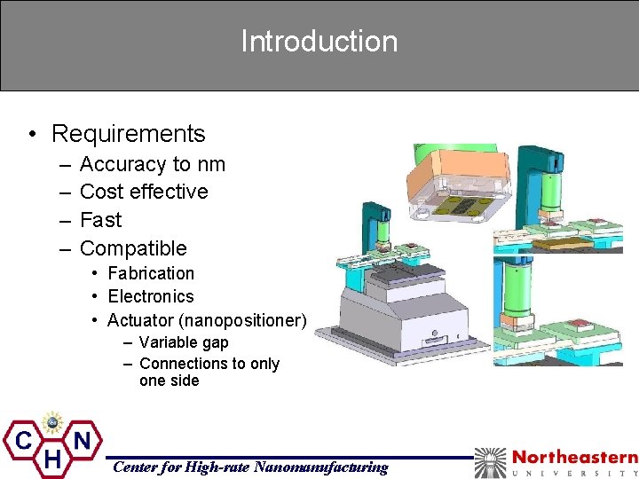Introduction • Requirements – – Accuracy to nm Cost effective Fast Compatible • Fabrication