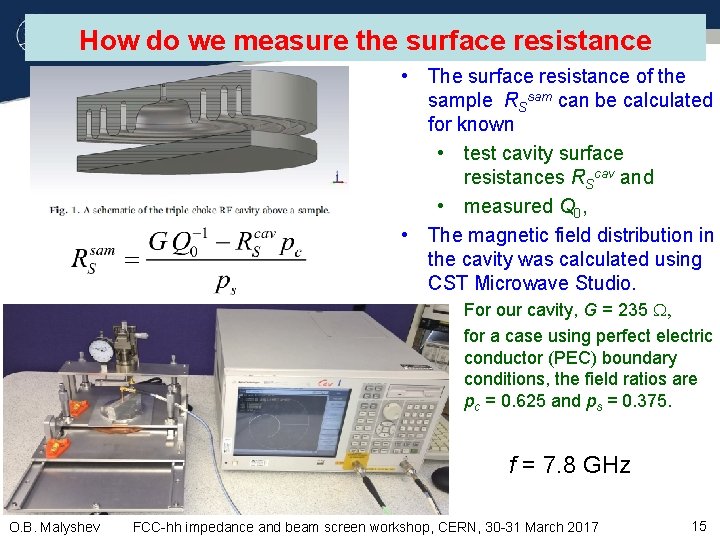 How do we measure the surface resistance • The surface resistance of the sample
