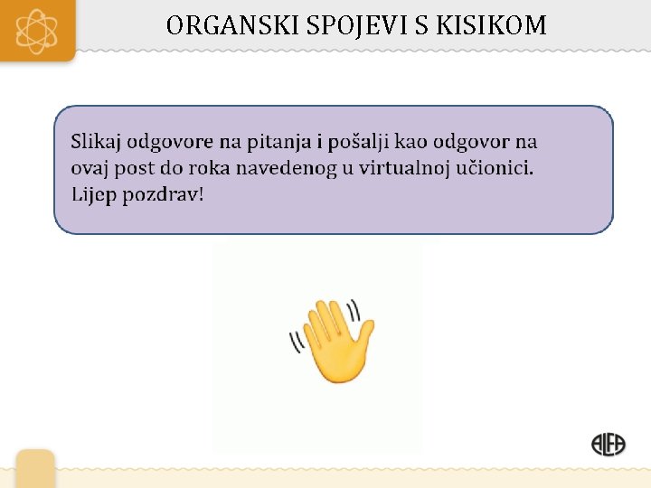 ORGANSKI SPOJEVI S KISIKOM 