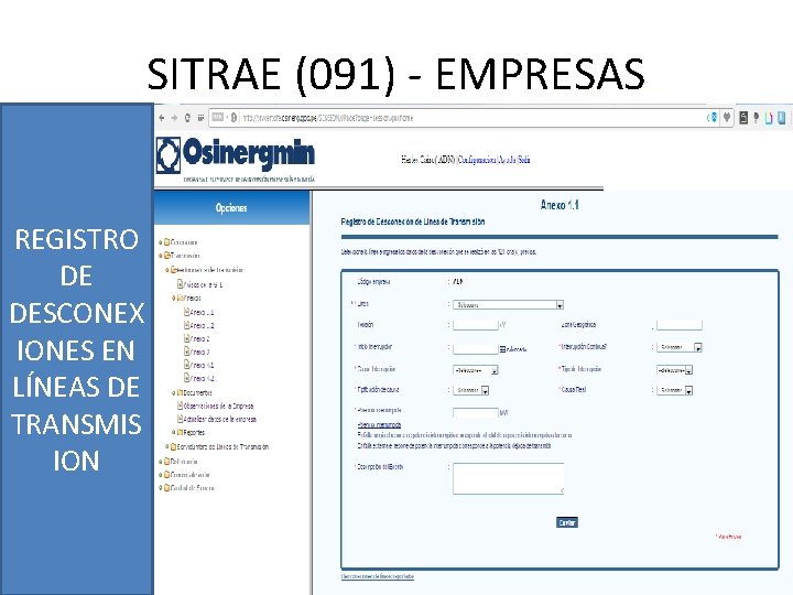 SITRAE (091) - EMPRESAS REGISTRO DE DESCONEX IONES EN LÍNEAS DE TRANSMIS ION 