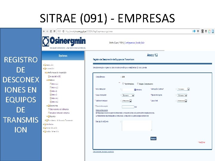 SITRAE (091) - EMPRESAS REGISTRO DE DESCONEX IONES EN EQUIPOS DE TRANSMIS ION 