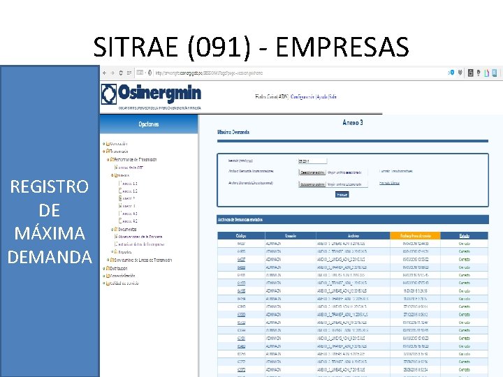 SITRAE (091) - EMPRESAS REGISTRO DE MÁXIMA DEMANDA 