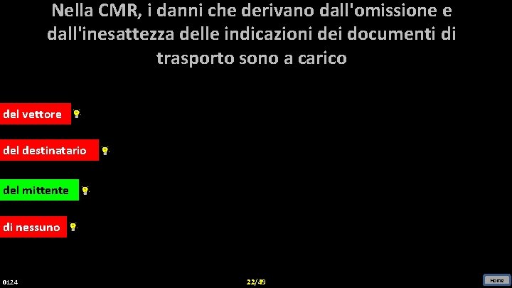 Nella CMR, i danni che derivano dall'omissione e dall'inesattezza delle indicazioni dei documenti di