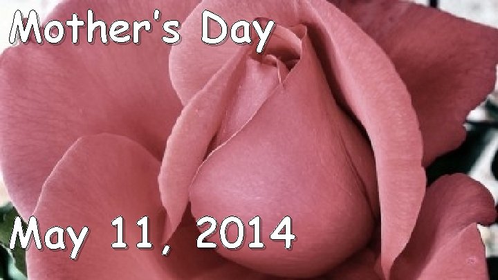 Mother’s Day May 11, 2014 