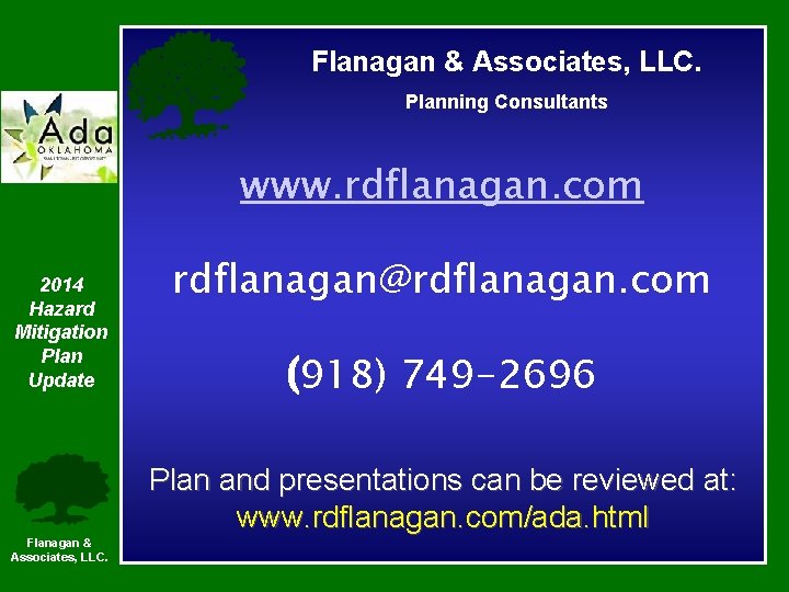 Flanagan & Associates, LLC. Planning Consultants www. rdflanagan. com 2014 Hazard Mitigation Plan Update