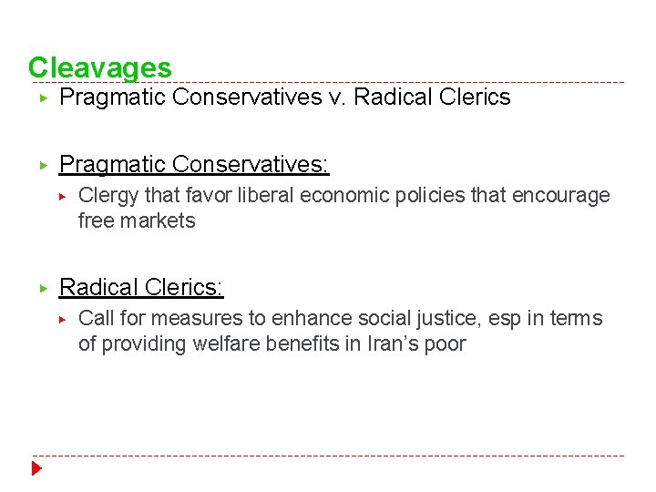 Cleavages ▶ Pragmatic Conservatives v. Radical Clerics ▶ Pragmatic Conservatives: ▶ ▶ Clergy that Cleavages ▶ Pragmatic Conservatives v. Radical Clerics ▶ Pragmatic Conservatives: ▶ ▶ Clergy that