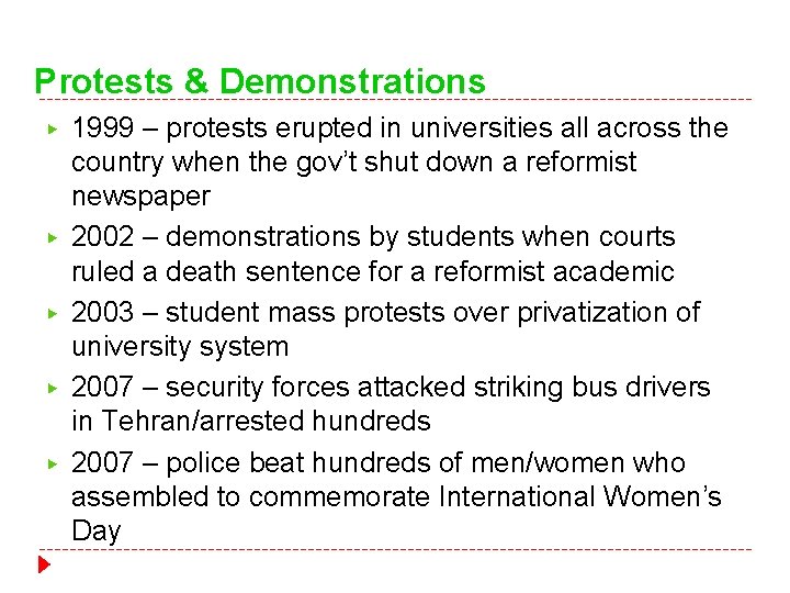 Protests & Demonstrations ▶ ▶ ▶ 1999 – protests erupted in universities all across