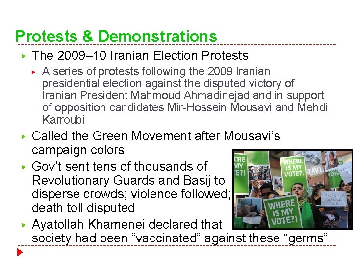 Protests & Demonstrations ▶ The 2009– 10 Iranian Election Protests ▶ ▶ A series