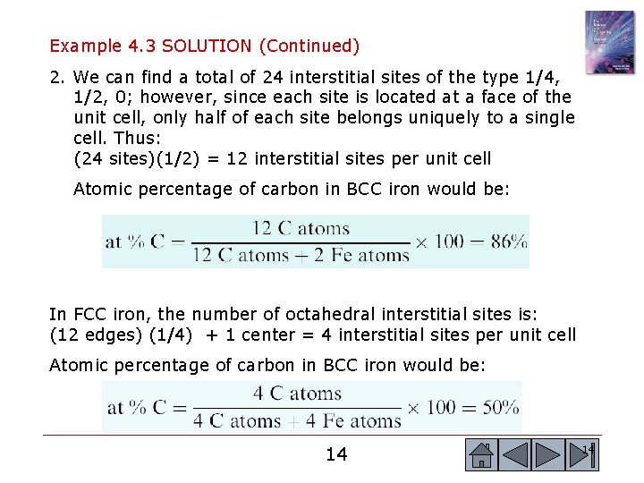 Example 4. 3 SOLUTION (Continued) 2. We can find a total of 24 interstitial Example 4. 3 SOLUTION (Continued) 2. We can find a total of 24 interstitial