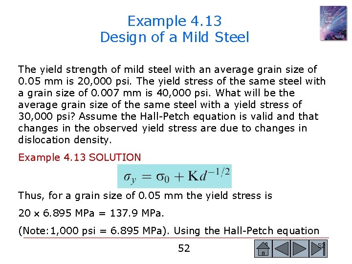 Example 4. 13 Design of a Mild Steel The yield strength of mild steel Example 4. 13 Design of a Mild Steel The yield strength of mild steel
