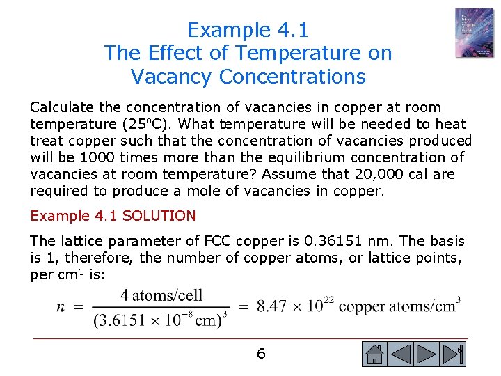 Example 4. 1 The Effect of Temperature on Vacancy Concentrations Calculate the concentration of Example 4. 1 The Effect of Temperature on Vacancy Concentrations Calculate the concentration of