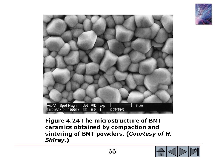 Figure 4. 24 The microstructure of BMT ceramics obtained by compaction and sintering of Figure 4. 24 The microstructure of BMT ceramics obtained by compaction and sintering of
