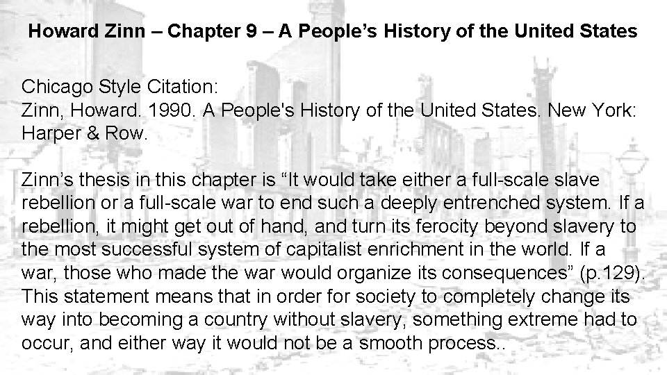 Howard Zinn – Chapter 9 – A People’s History of the United States Chicago