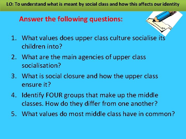 Underclass Example LO To understand what is meant by social