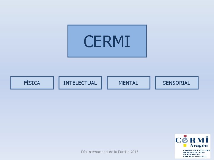 CERMI FÍSICA INTELECTUAL MENTAL Día Internacional de la Familia 2017 SENSORIAL 