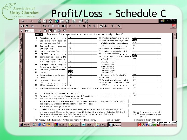 Profit/Loss - Schedule C 