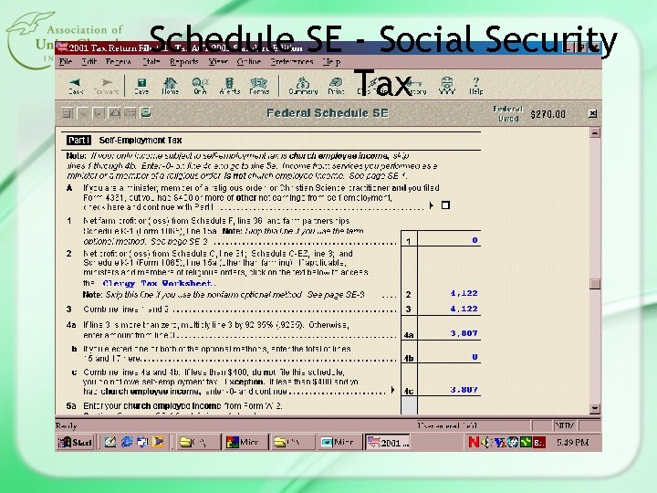 Schedule SE - Social Security Tax 