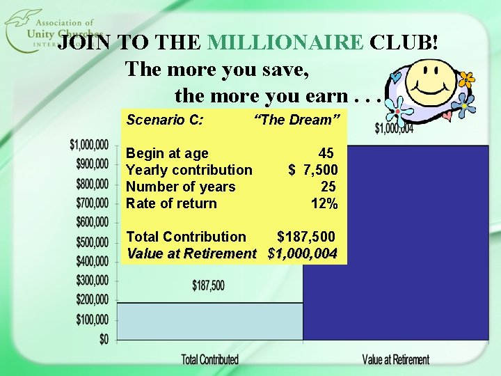 JOIN TO THE MILLIONAIRE CLUB! The more you save, the more you earn. .