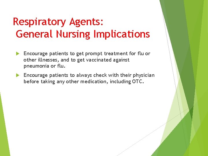 Bronchodilators And Other Respiratory Agents Drugs Affecting The
