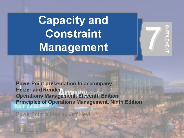 7 SUPPLEMENT Capacity and Constraint Management Power. Point presentation to accompany Heizer and Render