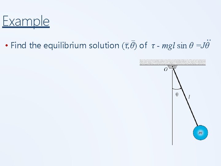 Example __ . . • Find the equilibrium solution (τ, θ) of τ -