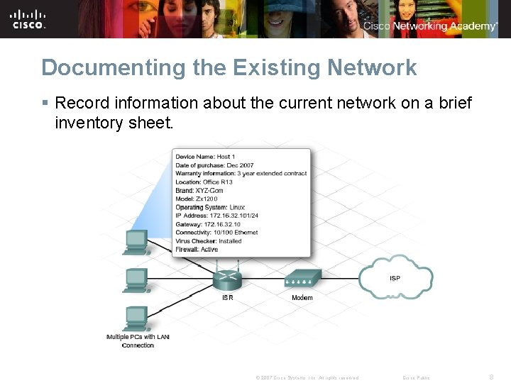 Documenting the Existing Network § Record information about the current network on a brief
