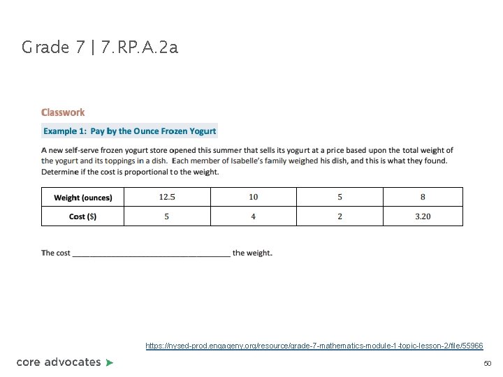 Grade 7 | 7. RP. A. 2 a https: //nysed-prod. engageny. org/resource/grade-7 -mathematics-module-1 -topic-lesson-2/file/55966