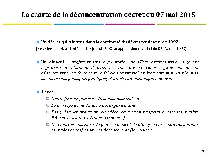 La charte de la déconcentration décret du 07 mai 2015 < Un décret qui