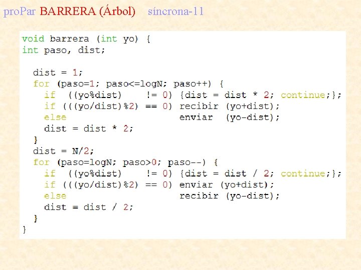 pro. Par BARRERA (Árbol) síncrona-11 