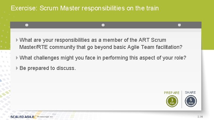 Exercise: Scrum Master responsibilities on the train 4 What are your responsibilities as a Exercise: Scrum Master responsibilities on the train 4 What are your responsibilities as a