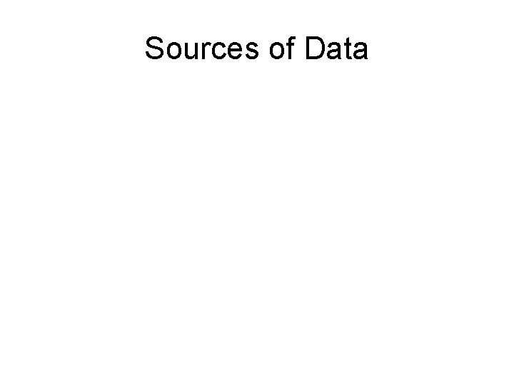 Sources of Data 