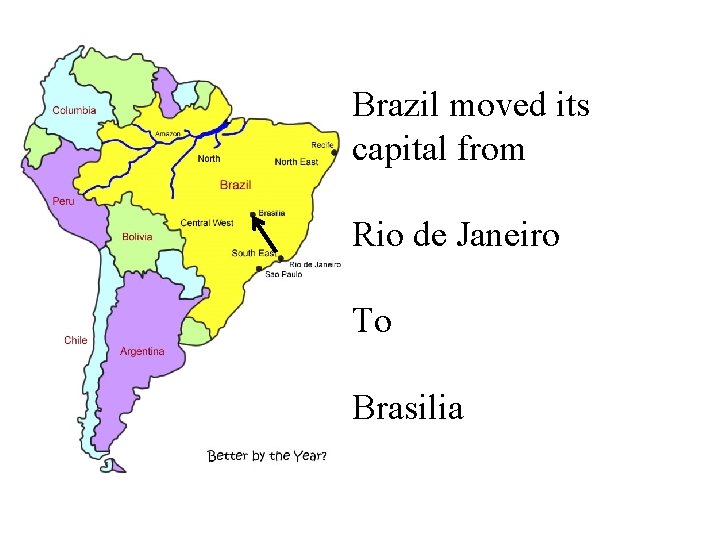 Brazil moved its capital from Rio de Janeiro To Brasilia 