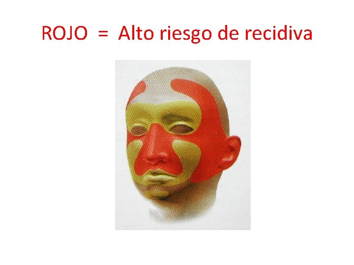 ROJO = Alto riesgo de recidiva ROJO = Alto riesgo de recidiva
